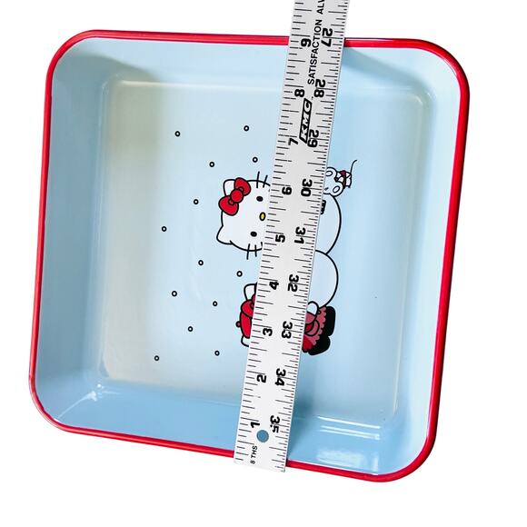 Hello Kitty Square Baking Pan 9" Christmas Snowman Ceramic Casserole Bakeware - Picture 5 of 7